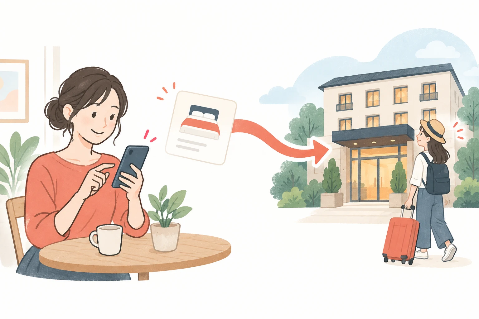 予定が変わった人のホテル予約が、旅に出る人へつながる