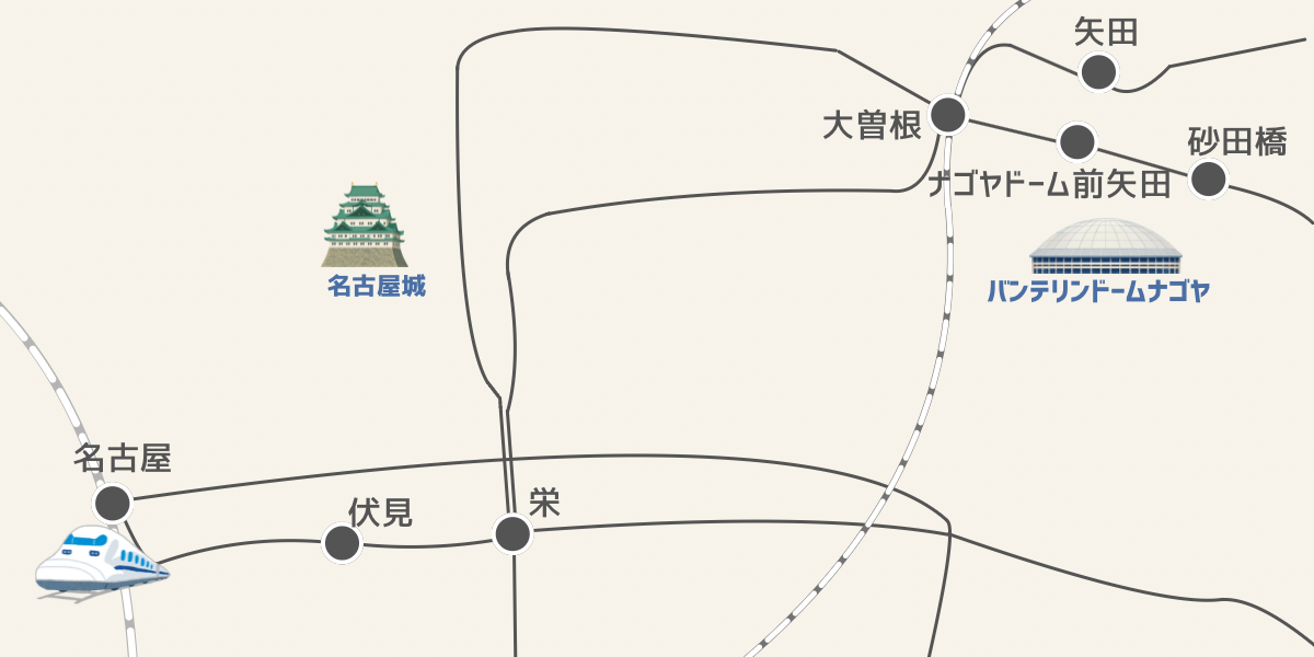 バンテリンドームへのアクセスマップ